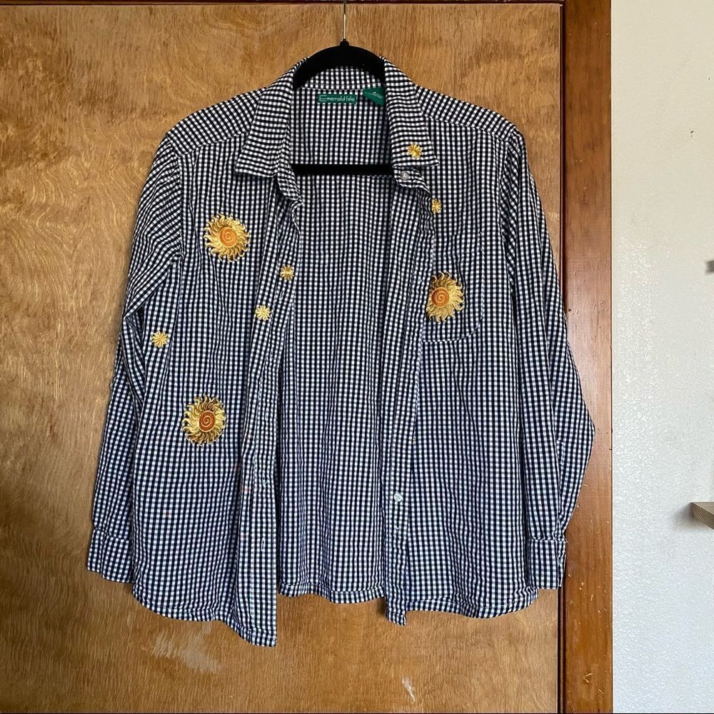 Gingham And Sunflower Button Down - image 6
